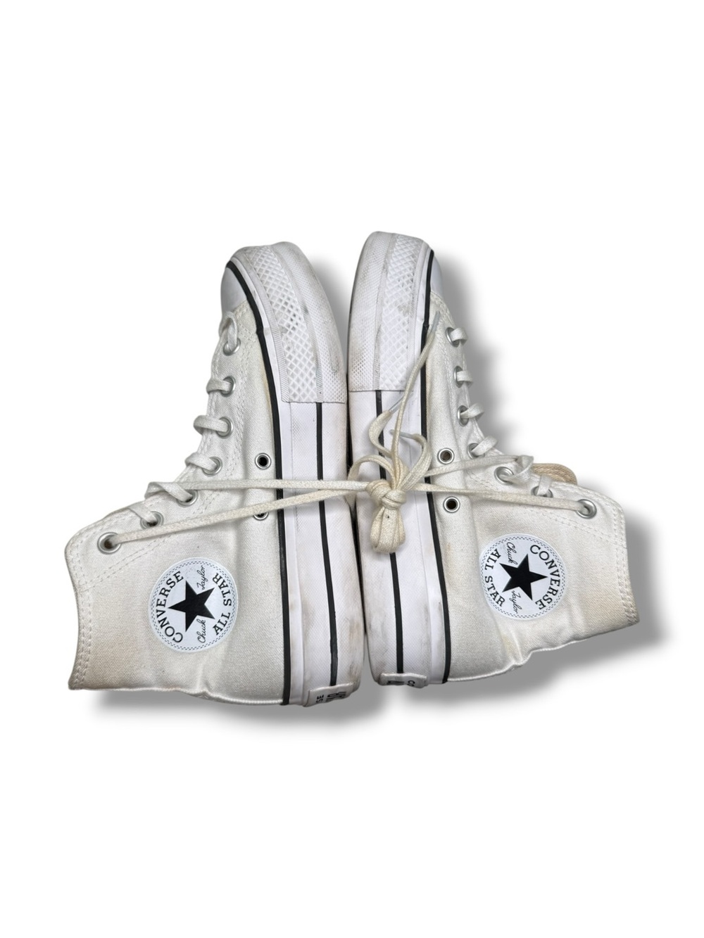 Converse Chuck Taylor All Star White Platform Sneakers Size 6.5 - Picture 5 of 7